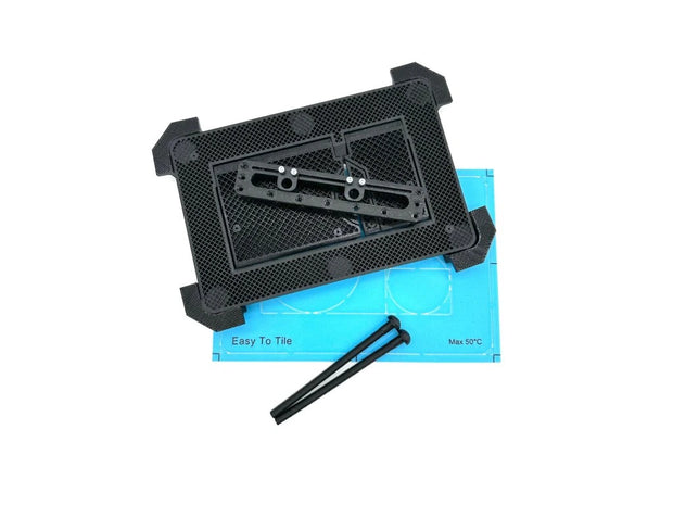 Полный универсальный комплект скрытой кнопки смыва для унитаза EasyToTile – с закругленными краями (вырез 3 в 1)