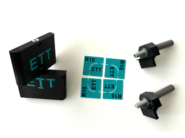 Pārbaudes durvju sistēma EasyToTile R10 – 2× Šarnīri + 2× Klikšķa mehānismi