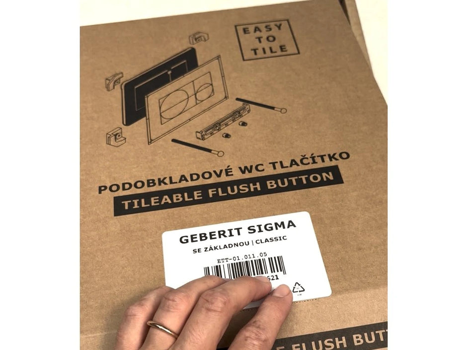 Полный комплект скрытой панели смыва для унитаза EasyToTile – Geberit Sigma с закругленными краями (вырез 3-в-1)