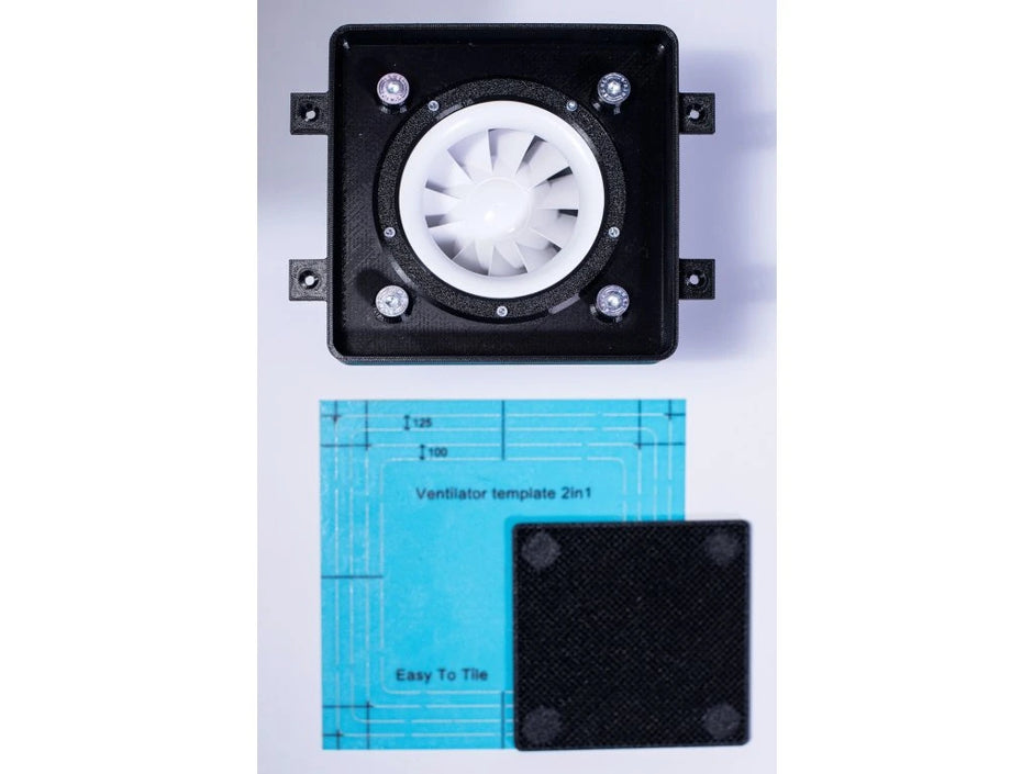Slēpta Ventilatora Sistēma EasyToTile Pilns Komplekts 125 mm (ar ventilatoru)