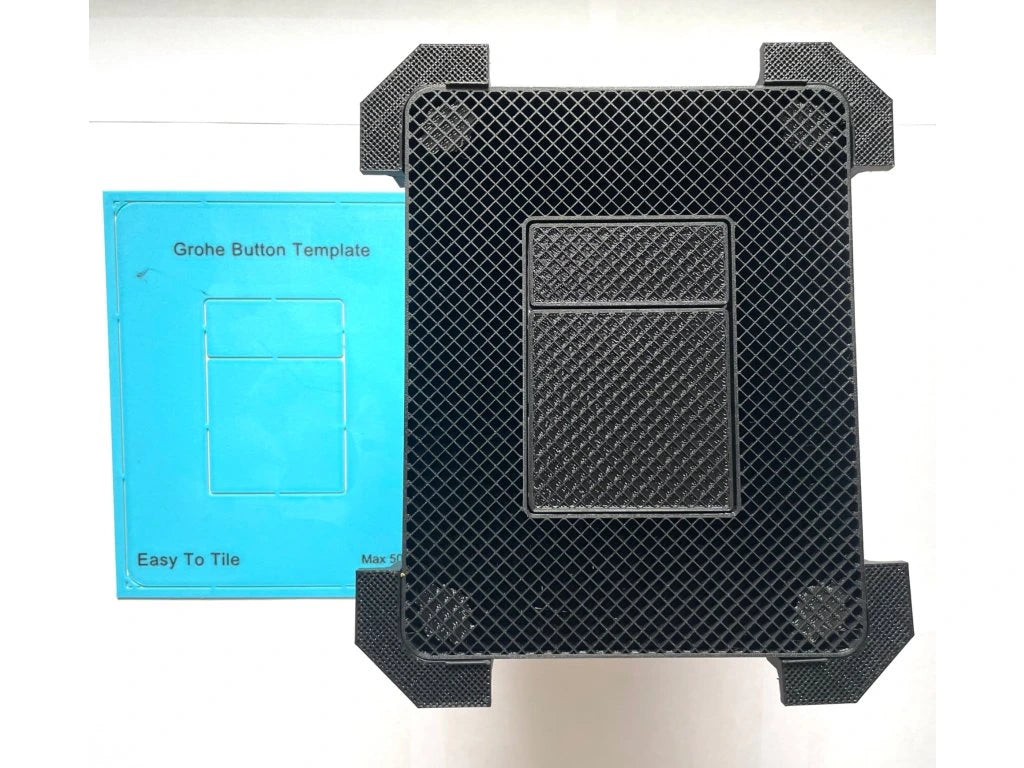 Concealed WC Flush Plate EasyToTile – Grohe Round Edge (with Installation Template)