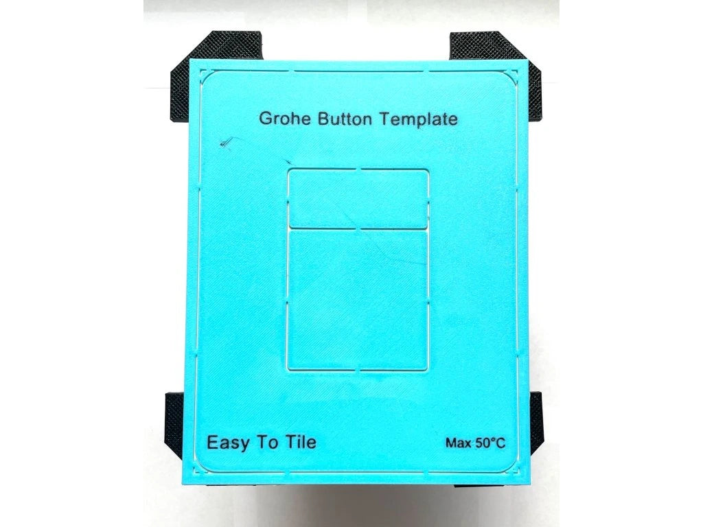 Concealed WC Flush Plate EasyToTile – Grohe Round Edge (with Installation Template)