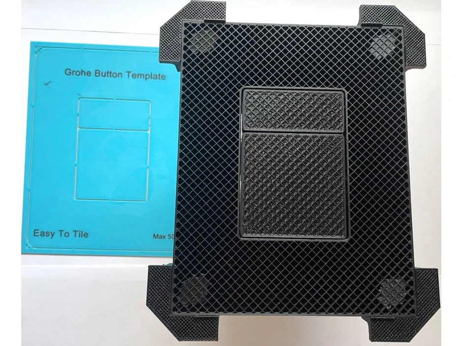 Concealed WC Flush Plate EasyToTile – Grohe Straight Edge (with Installation Template)