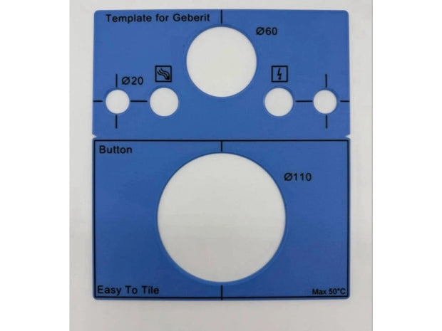 Шаблон для установки панели смыва унитаза EasyToTile – Geberit / Classic Geberit (22 × 25 см)