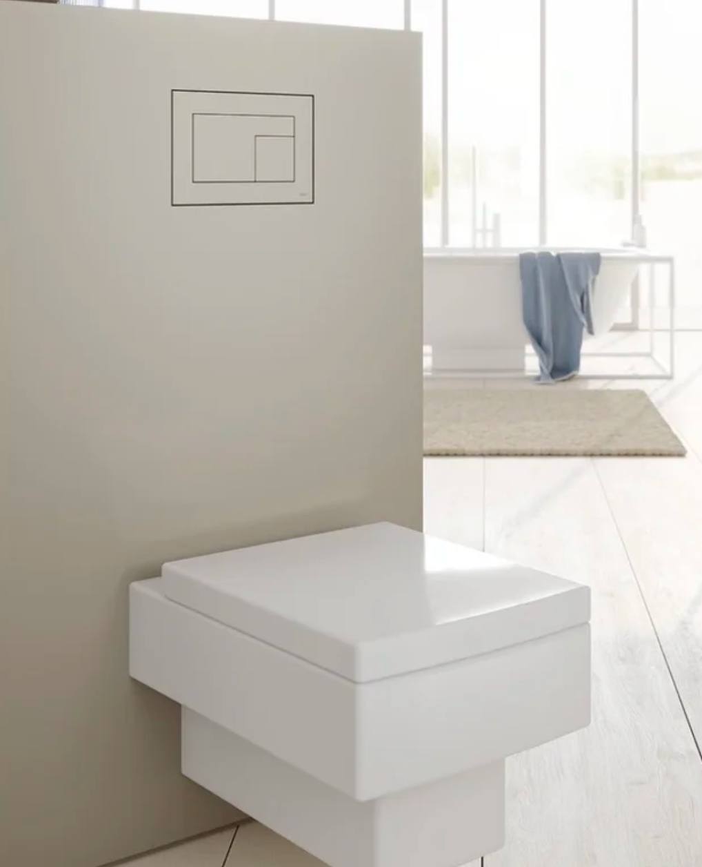 Paslėptas WC Nuleidimo Mygtukas EasyToTile – TECE New Look (su Montavimo Šablonu)